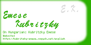 emese kubritzky business card